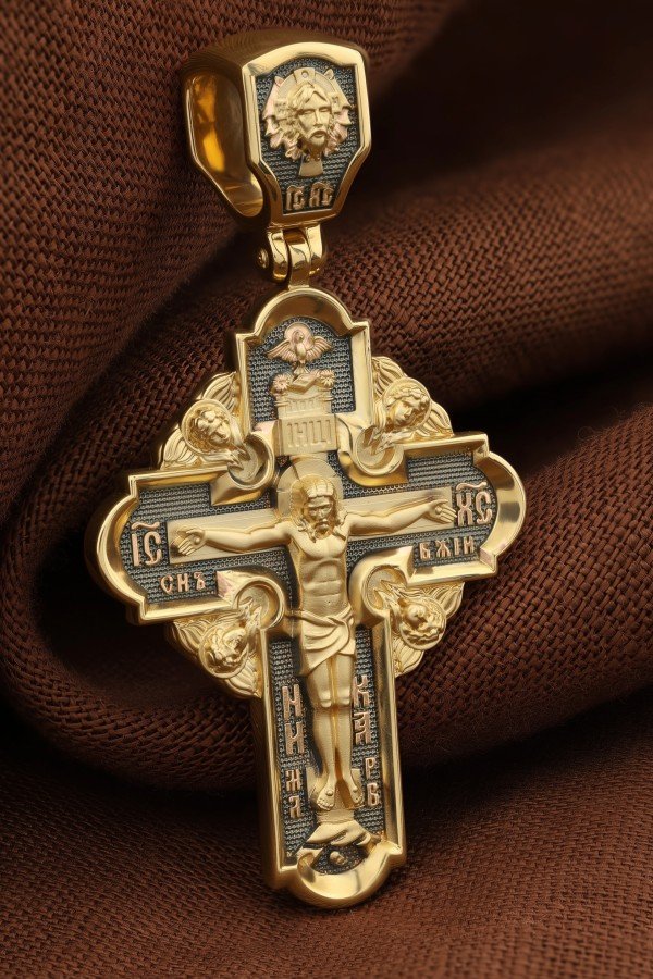 Крест из лимонного золота