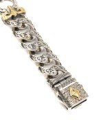 Браслет из серебра и золота c рубином