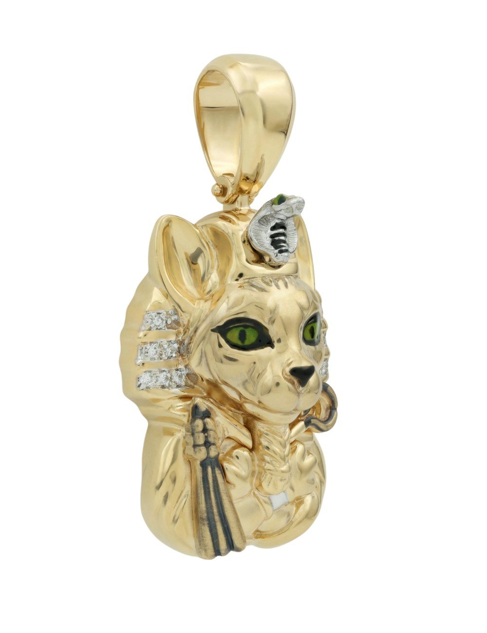 Подвеска из лимонного золота c эмалью, бриллиантами и рубином