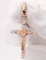 Крест из золота 585 пробы c агатом