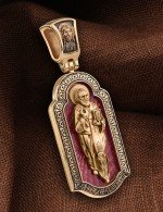 Образок из золота c эмалью