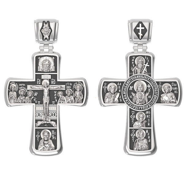 Крест из белого золота 585 пробы