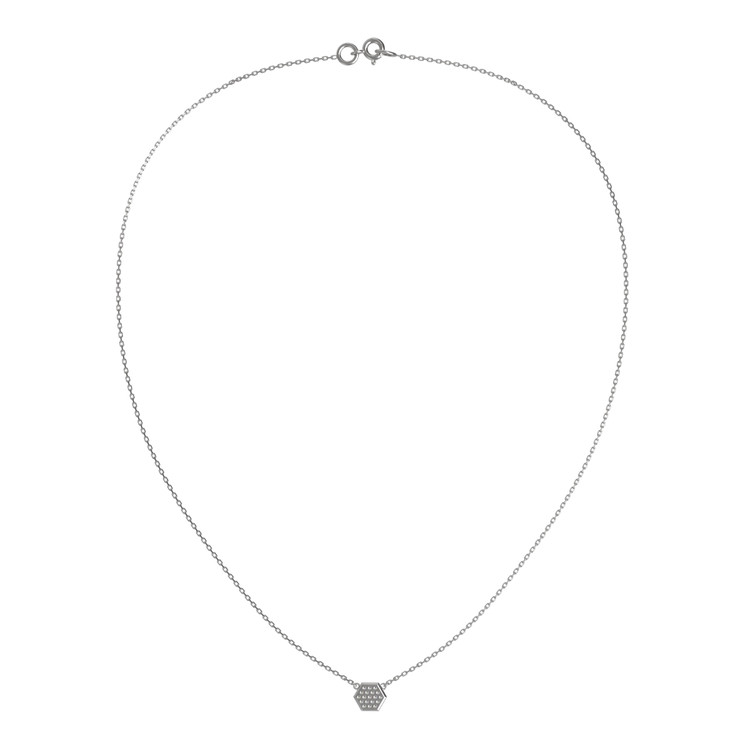 Колье из белого золота 585 пробы c бриллиантами