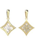 Подвеска из лимонного золота c бриллиантами и перламутром