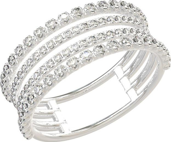 Кольцо из белого золота 585 пробы c бриллиантами