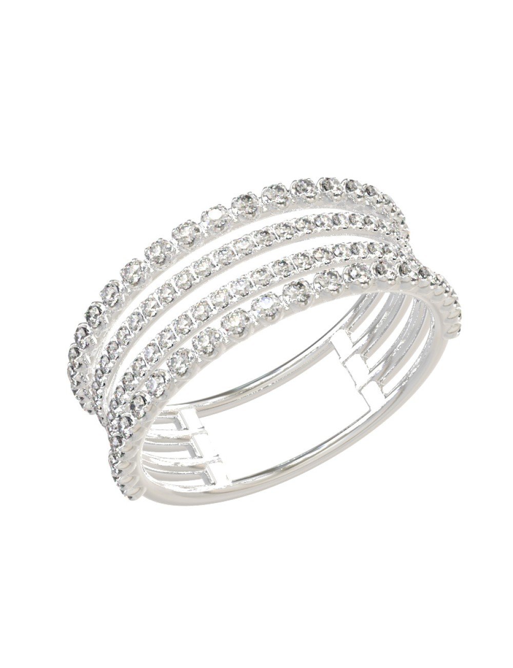 Кольцо из белого золота c бриллиантами