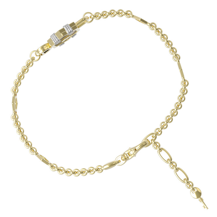 Браслет из лимонного золота 585 пробы c ониксом и перламутром