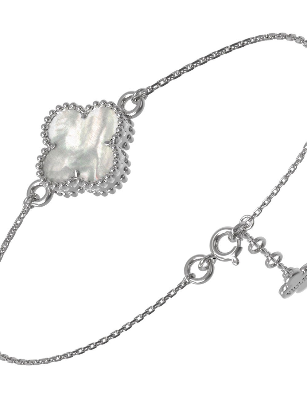 Браслет из белого золота c перламутром