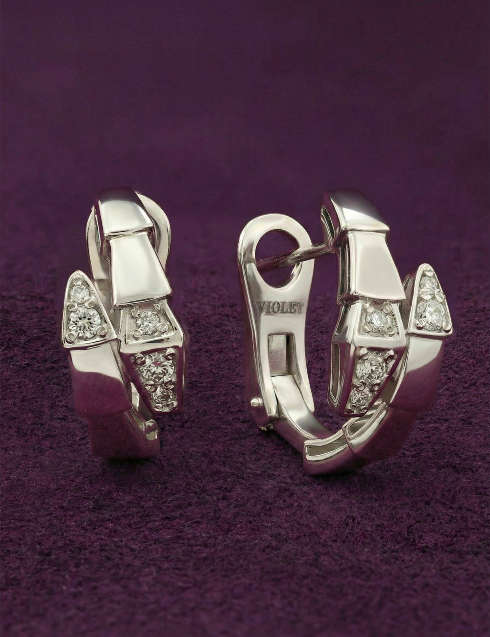 Серьги из белого золота c бриллиантами