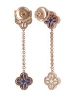 Серьги из золота c бриллиантами, лазуритом и перламутром