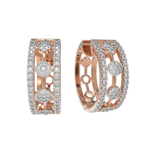 Серьги из красного золота 585 пробы c бриллиантами