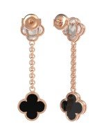 Серьги из золота c ониксом и перламутром