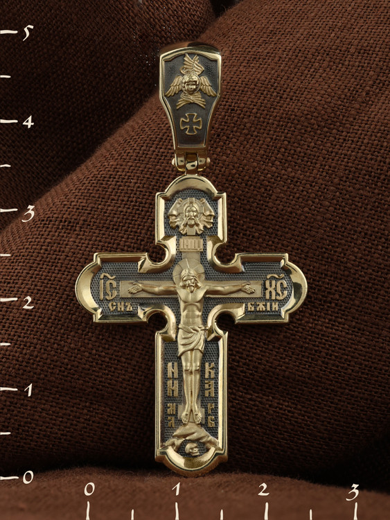 Крест из лимонного золота 585 пробы