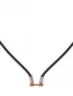 Гайтан из золота c кожаным шнурком