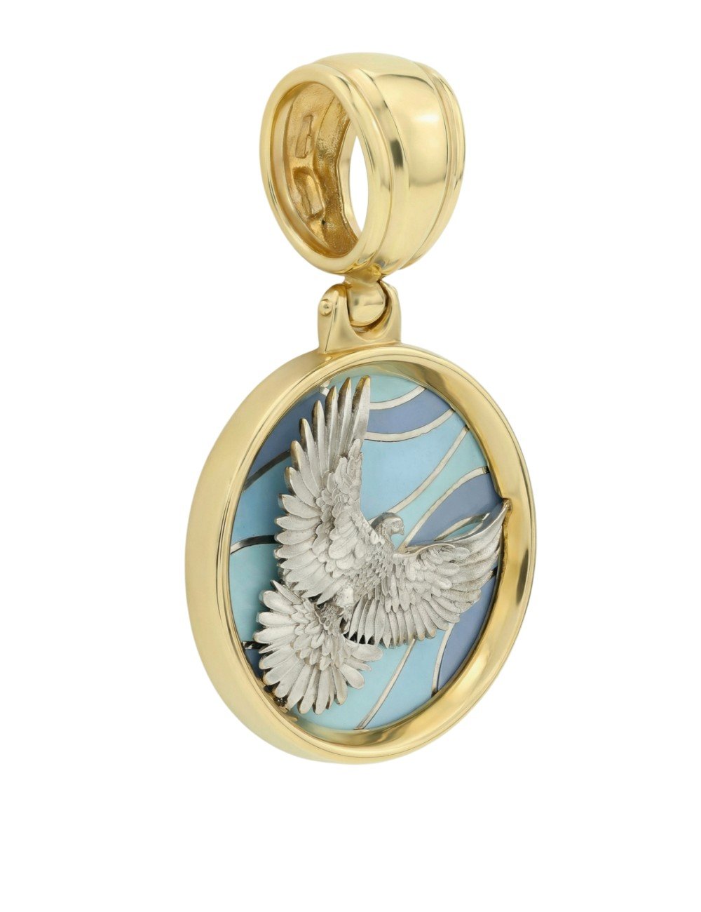 Подвеска из лимонного золота c эмалью