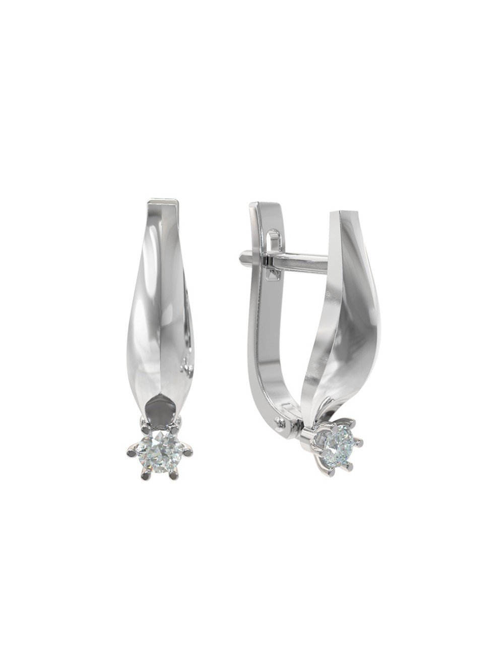 Серьги из белого золота c бриллиантами