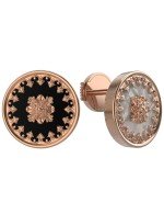 Серьги из золота c ониксом и перламутром