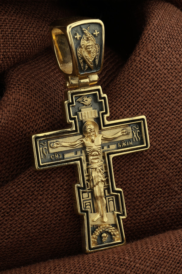 Крест из лимонного золота 585 пробы