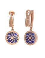 Серьги из золота c бриллиантами и лазуритом