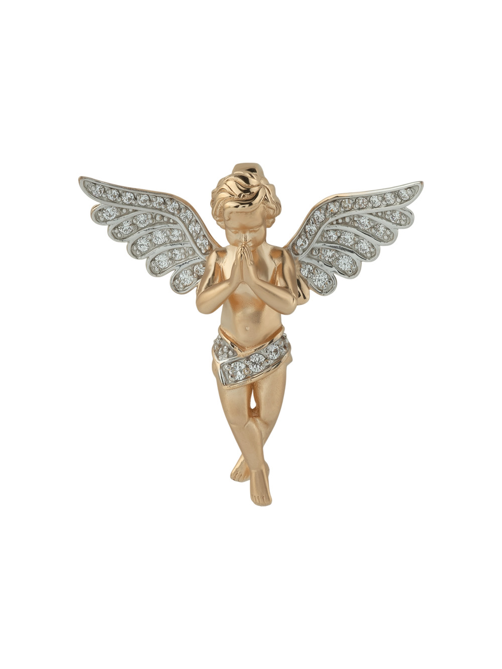 Подвеска из красного золота 585 пробы c фианитом