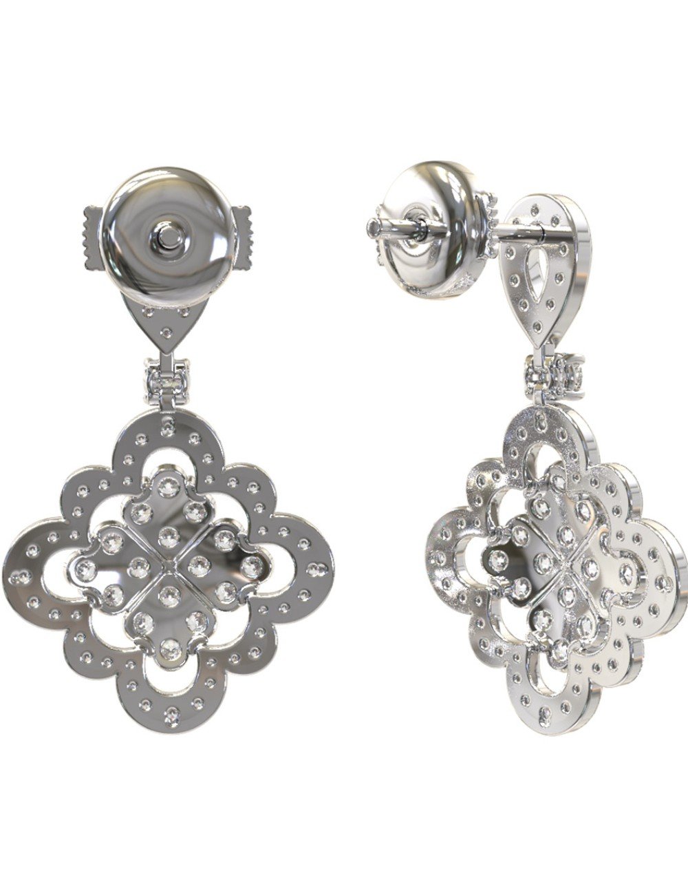 Серьги из белого золота c бриллиантами