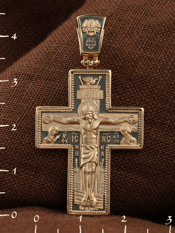 Крест из красного золота 585 пробы