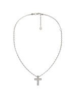 Крест из белого золота c бриллиантами