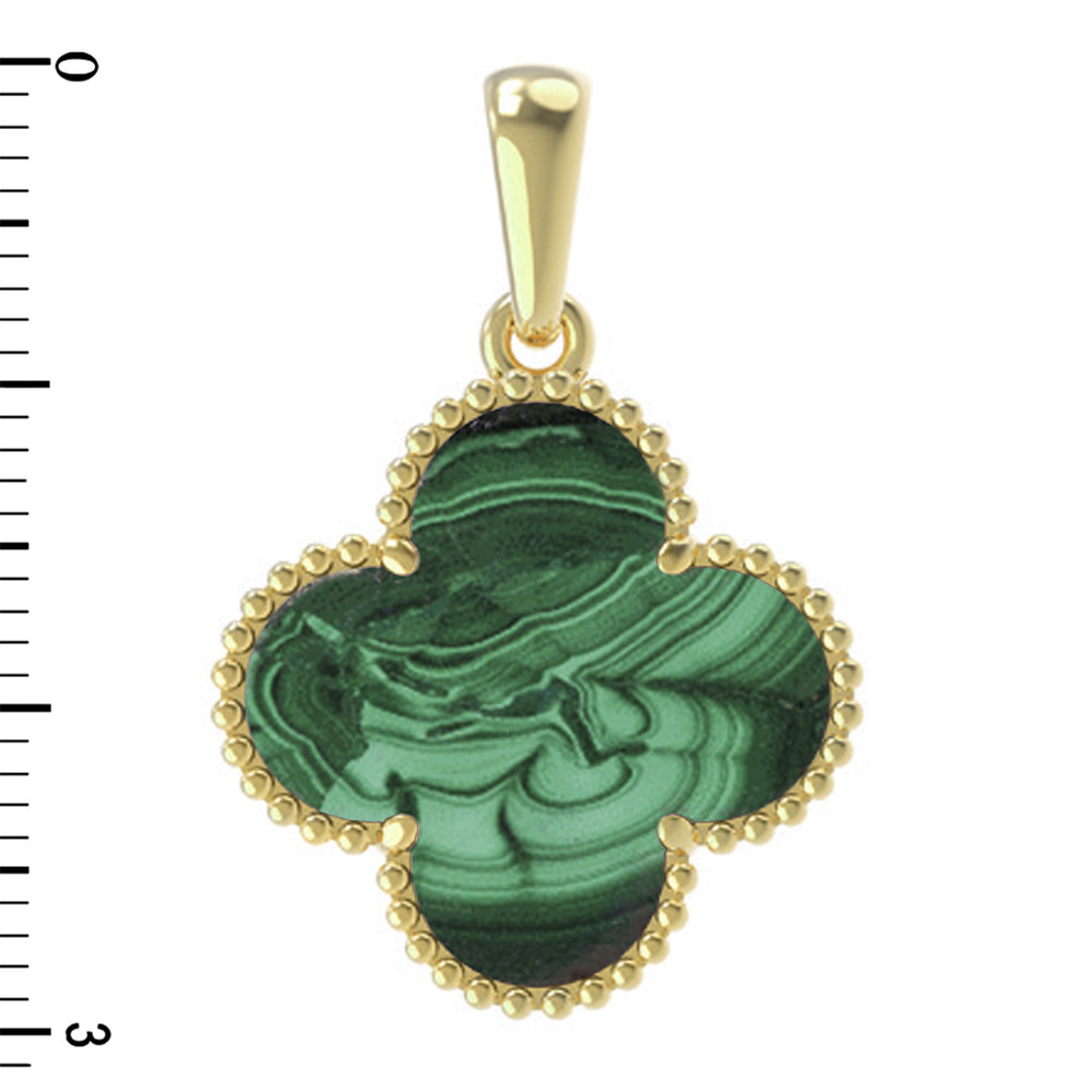 Подвеска из лимонного золота 585 пробы c малахитом