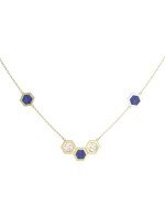 Колье из лимонного золота c лазуритом и перламутром
