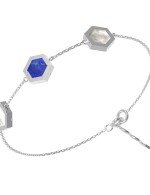 Браслет из белого золота c лазуритом и перламутром