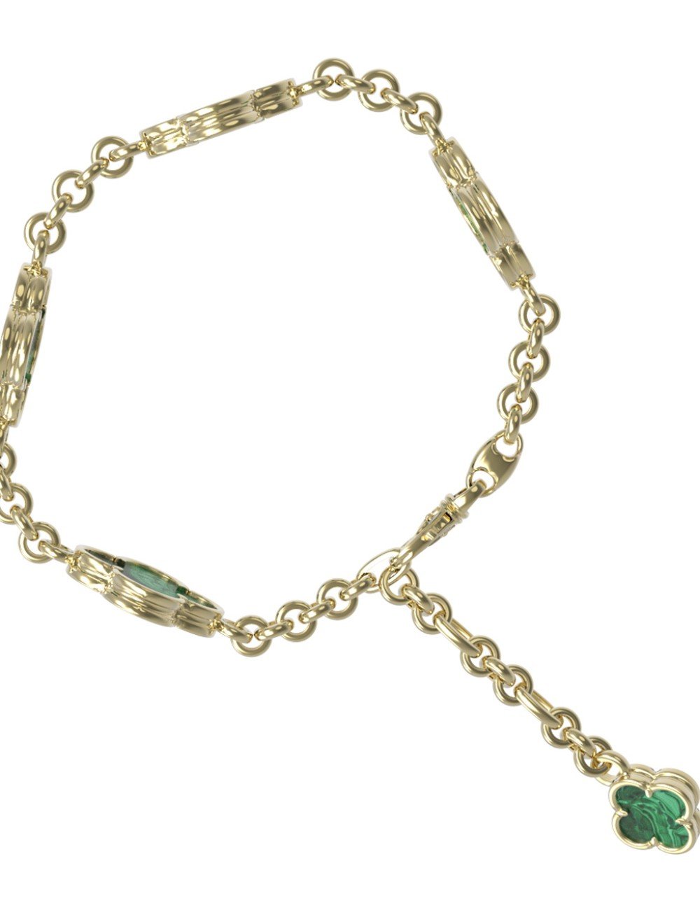 Браслет из лимонного золота c малахитом
