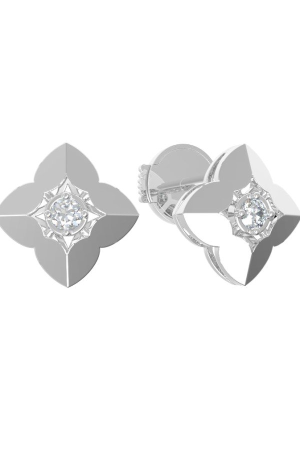 Серьги из белого золота c бриллиантами