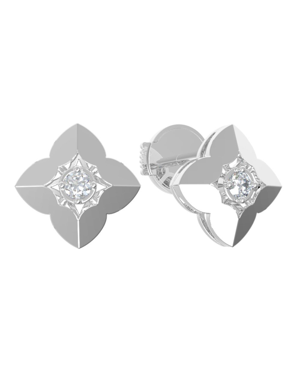 Серьги из белого золота c бриллиантами