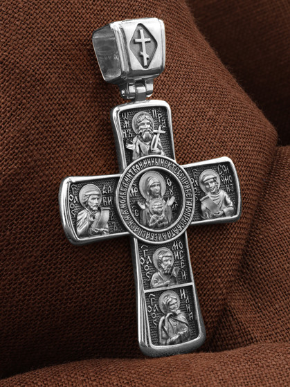 Крест из белого золота 585 пробы