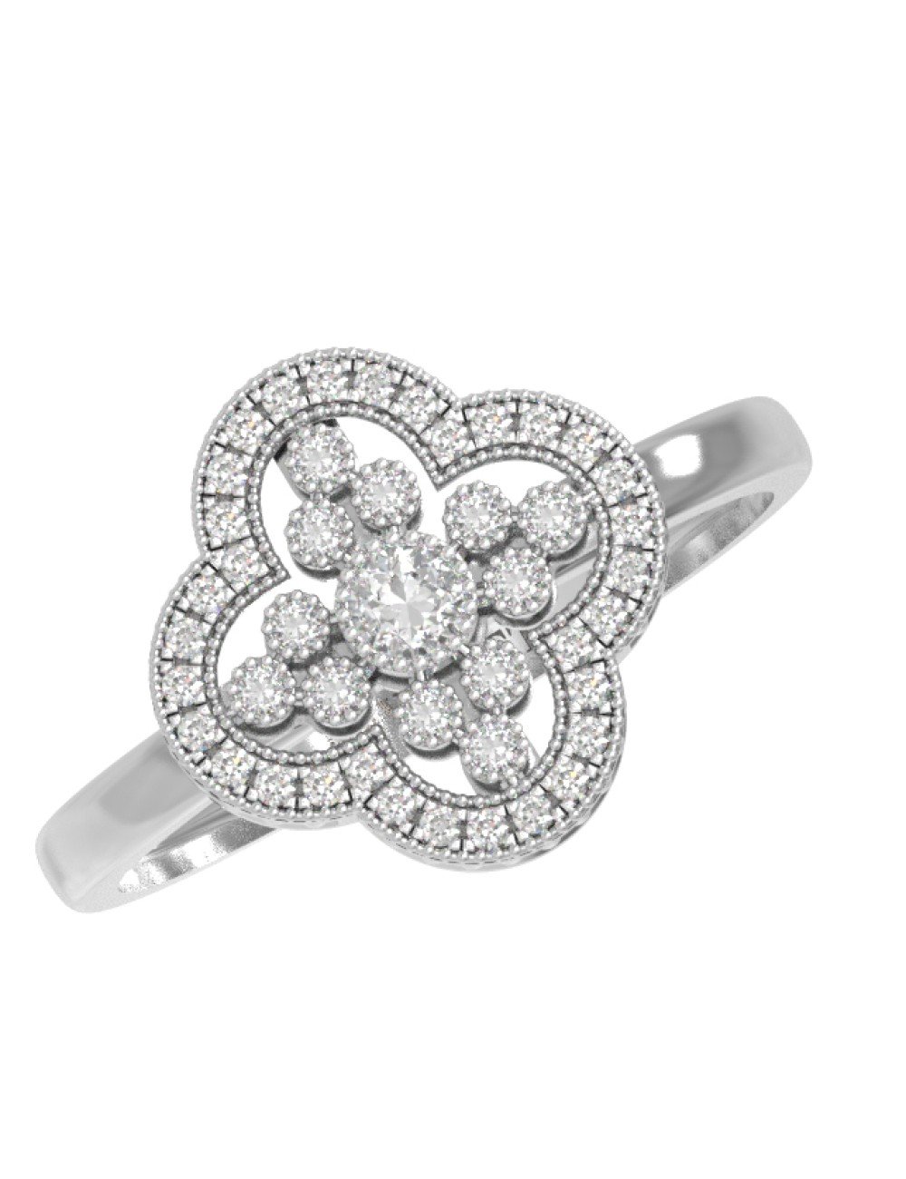 Кольцо из белого золота c бриллиантами