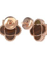 Серьги из золота c тигровым глазом