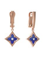 Серьги из золота c бриллиантами и лазуритом