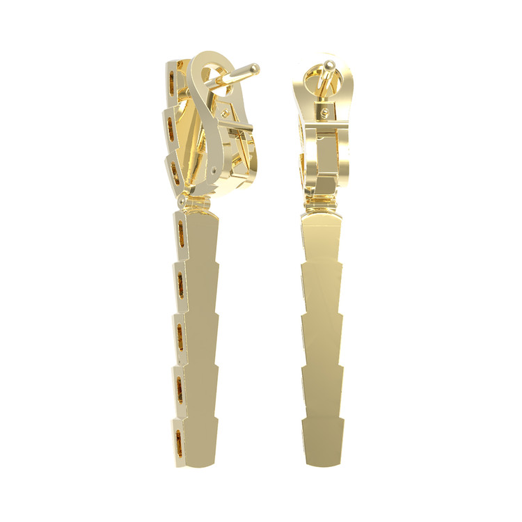 Серьги из лимонного золота 585 пробы c малахитом