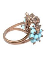 Кольцо из золота c эмалью и бирюзой