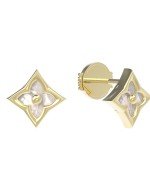 Серьги из лимонного золота c перламутром