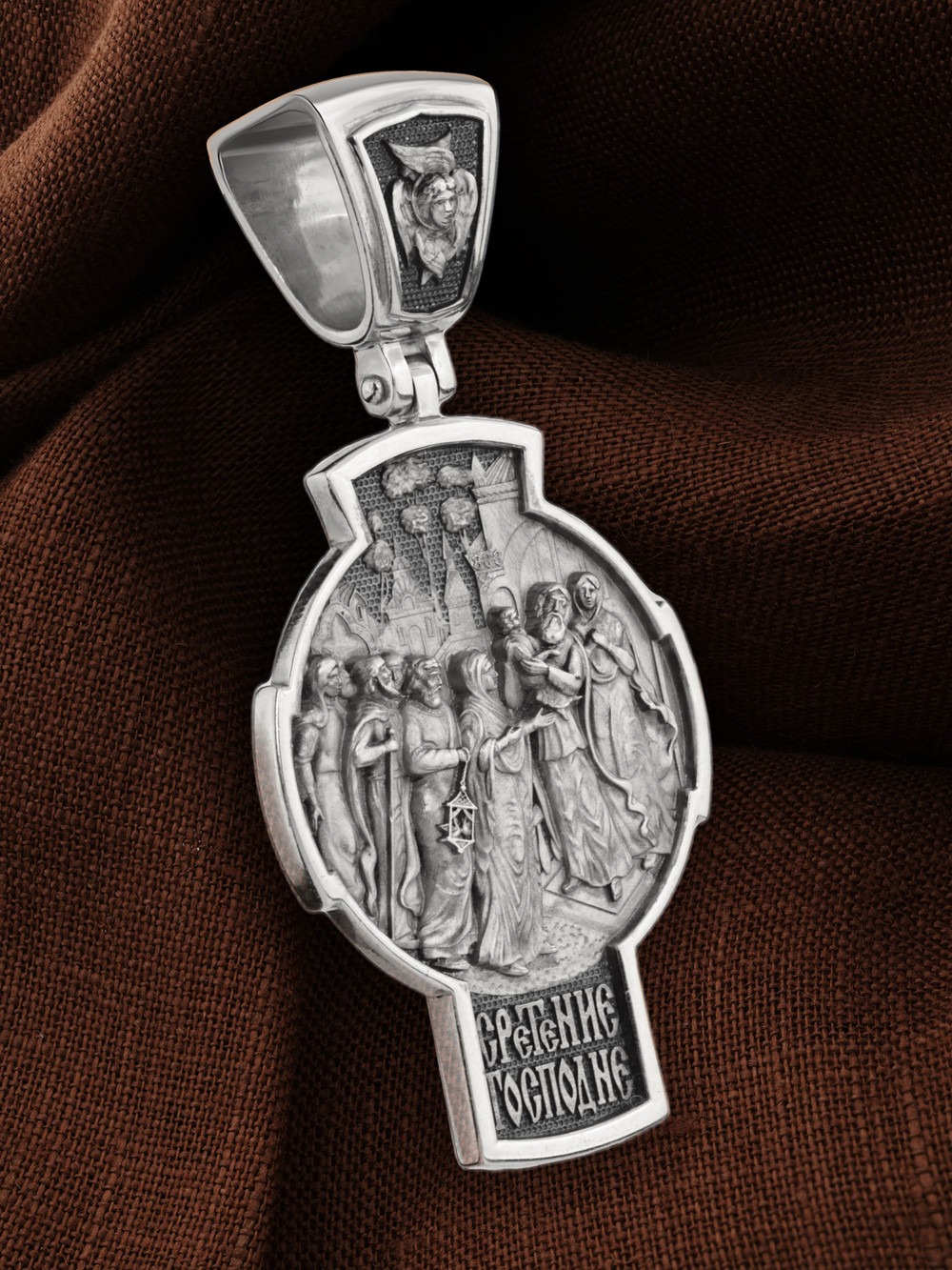 Крест из белого золота 585 пробы