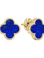 Серьги из лимонного золота c лазуритом