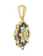Подвеска из лимонного золота c бирюзой и лазуритом