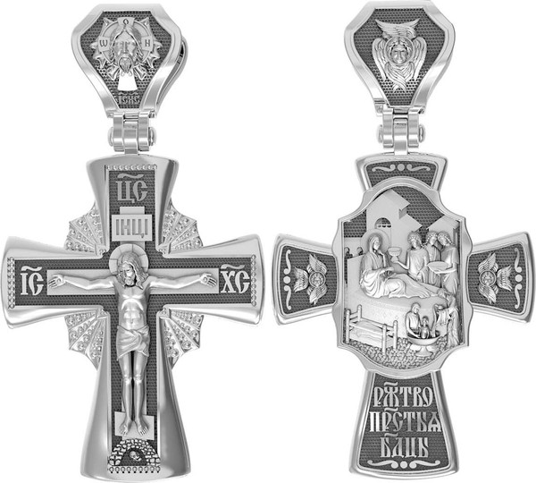 Крест из белого золота 585 пробы