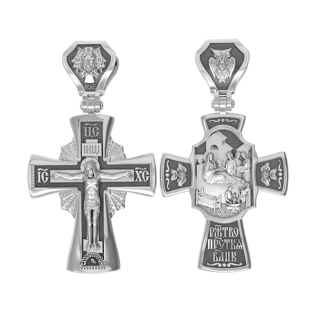 Крест из белого золота 585 пробы