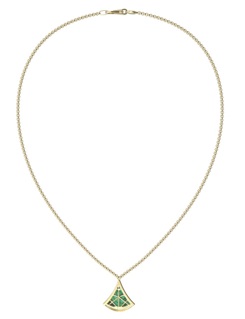 Колье из лимонного золота c малахитом