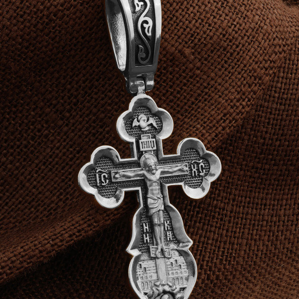 Крест из белого золота 585 пробы