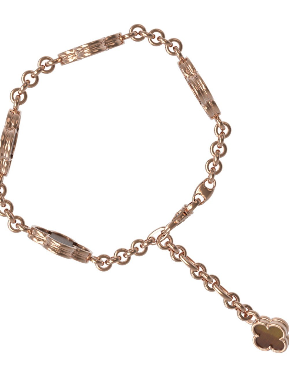 Браслет из золота c тигровым глазом