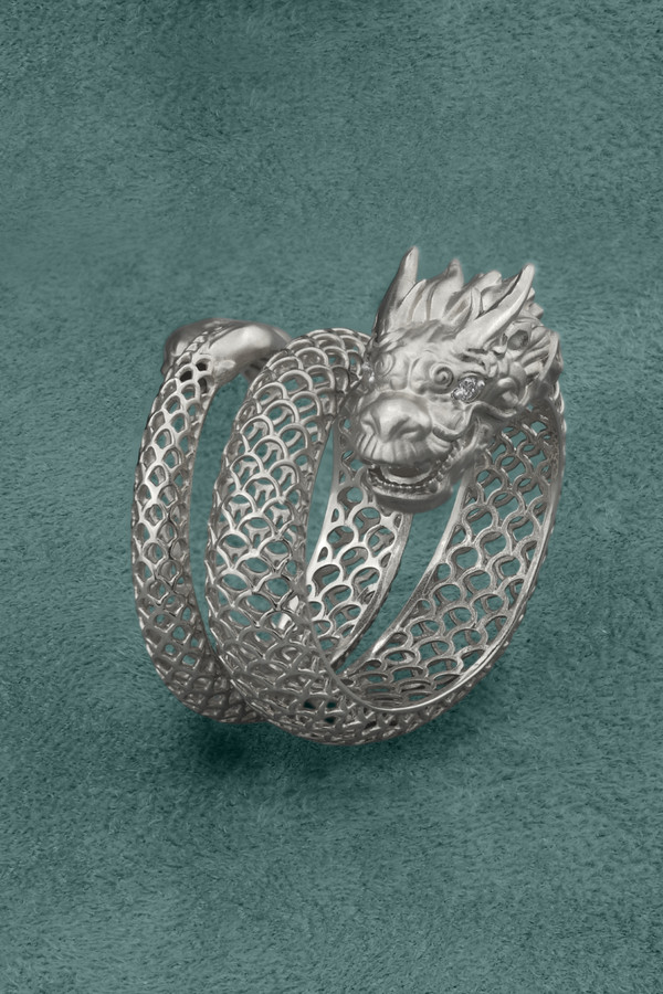 Кольцо из белого золота 585 пробы c бриллиантами