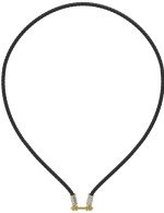 Гайтан из лимонного золота c кожаным шнурком